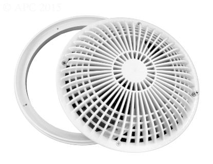 10IN ROUND MO FLOW SUCTION COVER W/ SCREWS - WHITE (VGB  10MF101