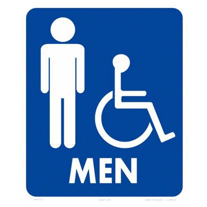 10 X 12 MEN/WHEELCHAIR ACCESSIBLE SIGNN HEAVY DUTY WHITE  7108WA1012E