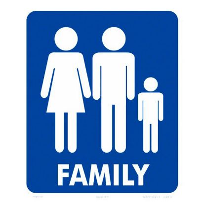 10 X 12 FAMILY RESTROOM SIGN AGE SIGN HEAVY DUTY WHITE  7112WA1012E