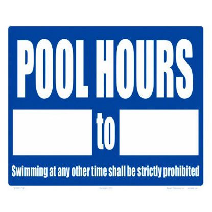 POOL HOURS 12 X 10 HEAVY DUTY WHITE ALUMINUM 7310WA1210E