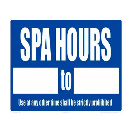 SPA HOURS SIGN 7322WS1210E