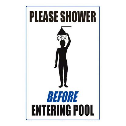 PLEASE SHOWER ALUMINUM SIGN (DC 7503WA1218E