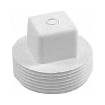 2IN MALE THREADED PLUG WHITE CLEAN OUT PLUG CUSTOM MOLDED 25520-050-020